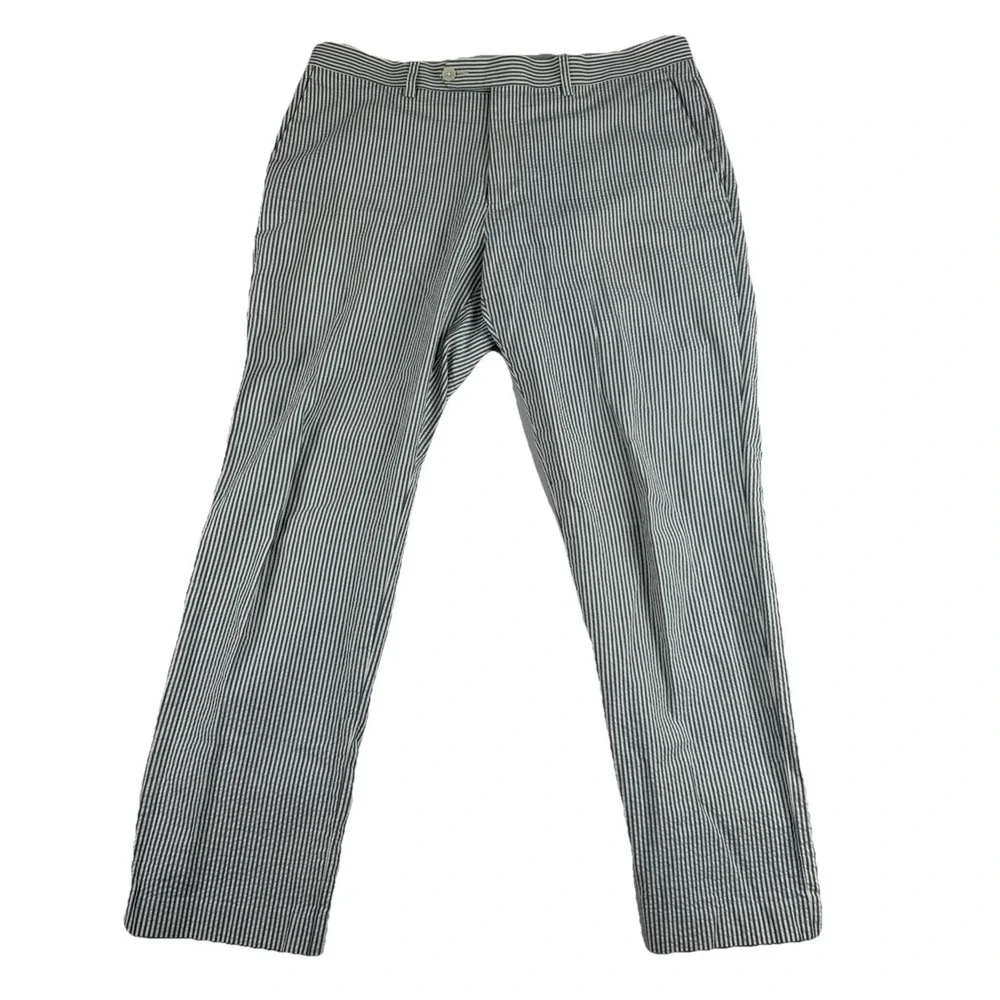 Lauren Ralph Lauren Mens Blue White Seersucker Chino Pants  fits 34*27 Coastal